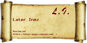 Later Inez névjegykártya